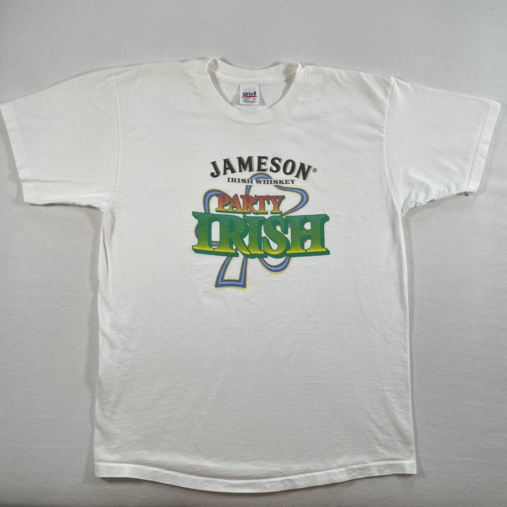 Vintage Jameson Irish Whiskey Shirt Mens XL White Party St Patricks Day 90s