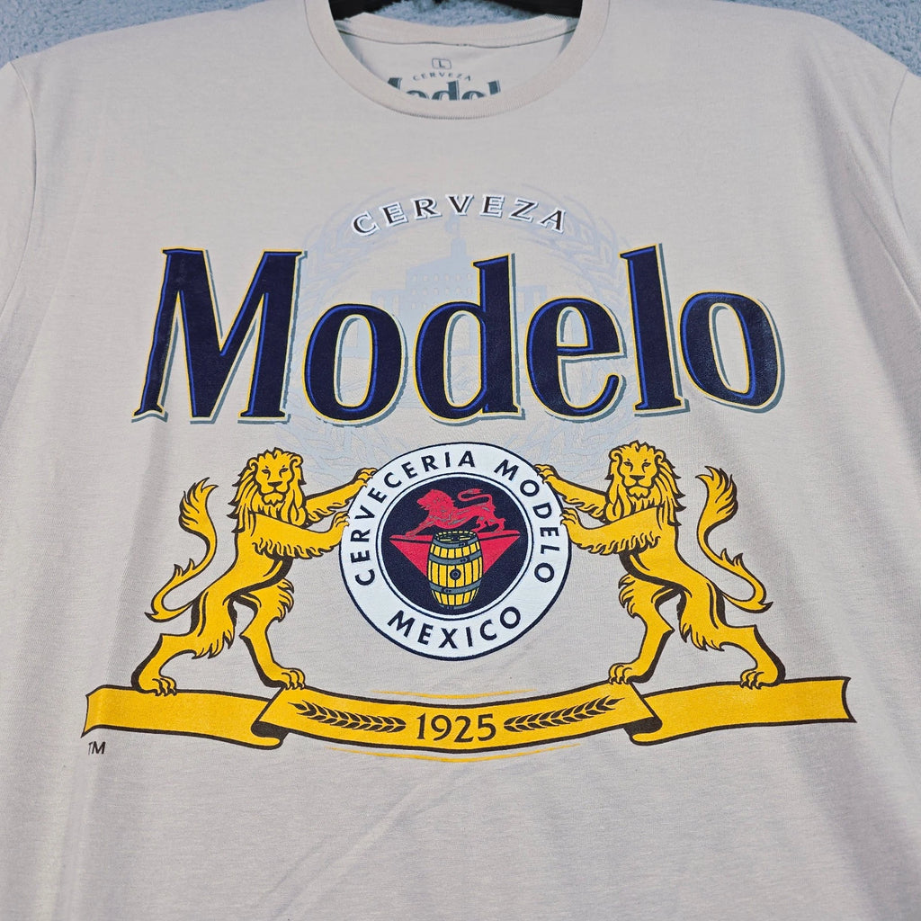 MODELO SHIRT MENS Extra Large XL Beige Beer Casual Cervesa Logo NWT