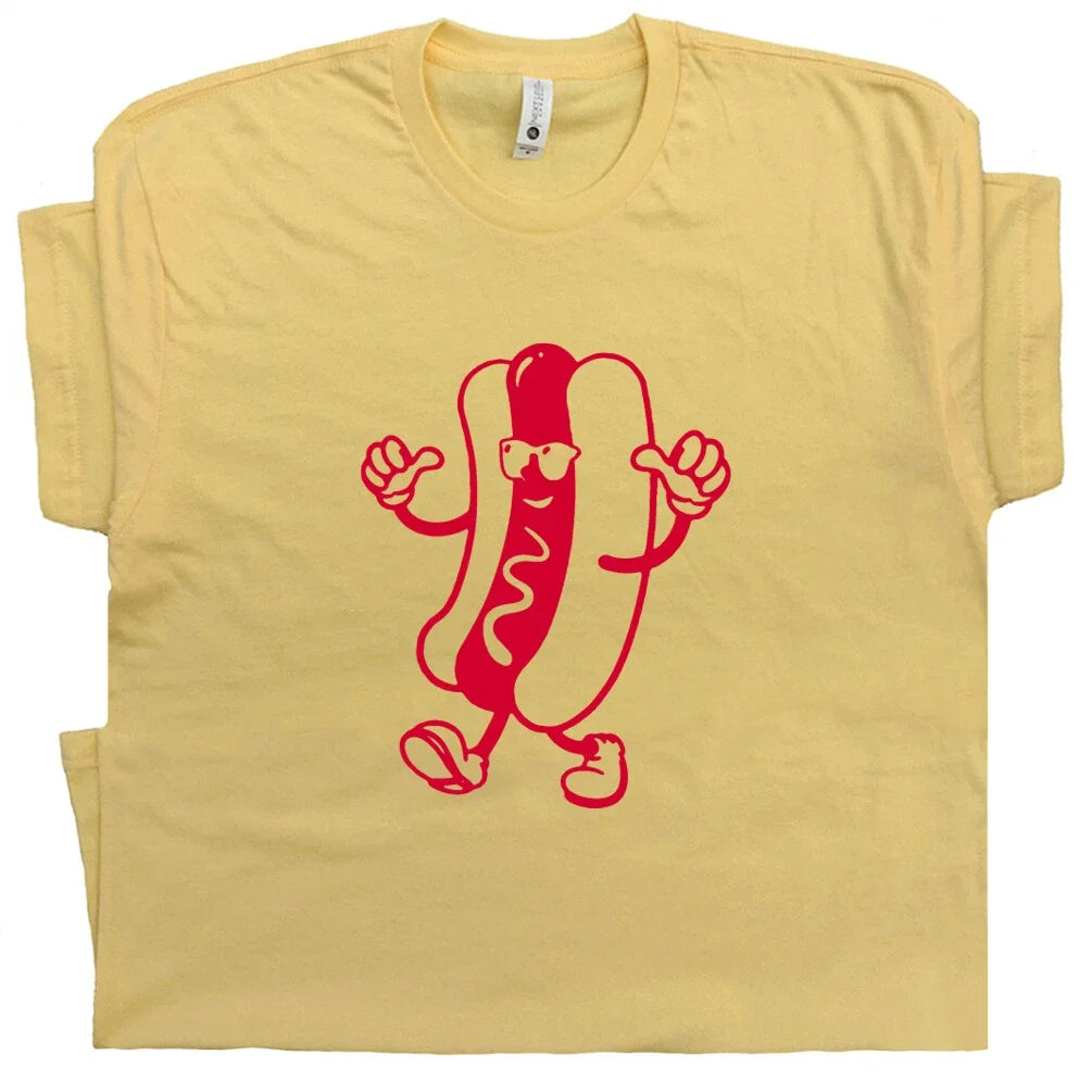 Hot Dog T Shirt Cool Hot Dog Graphic Shirt Funny Food Shirts For Men Women Kids Unisex , , , Long Sleeve Tee