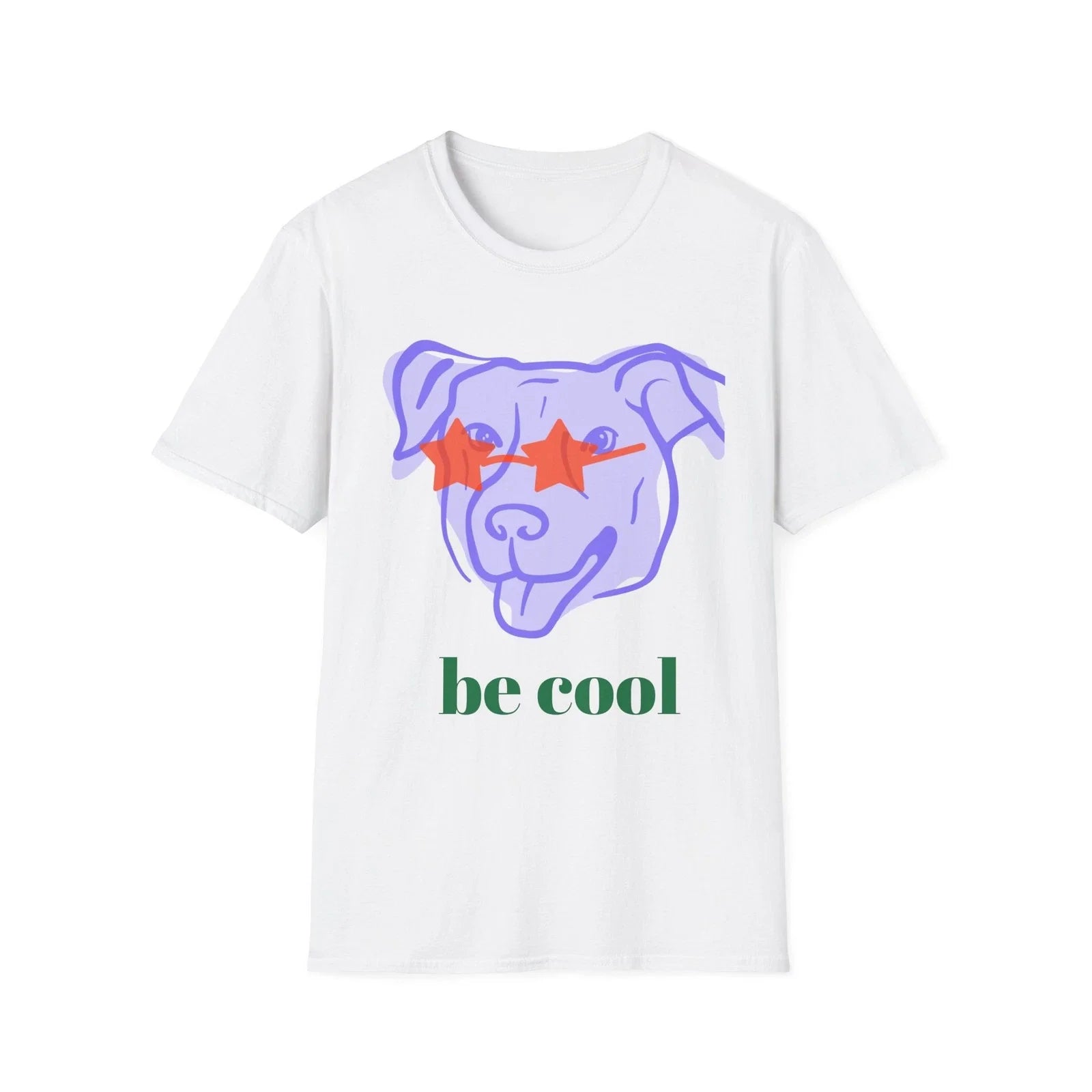 Purple Dog with Star Sunglasses be cool | Cute Graphic Tee Unisex , , , Long Sleeve Tee
