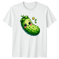 Cute Kawaii Cucumber Happy Face Star Vegetable Food Gift For Him And Her Unisex , , , Long Sleeve Tee