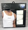 Sean John 3Pk Men's Medium 38-40 Ribbed White Tank Undershirts Shirts Unisex , , , Long Sleeve Tee