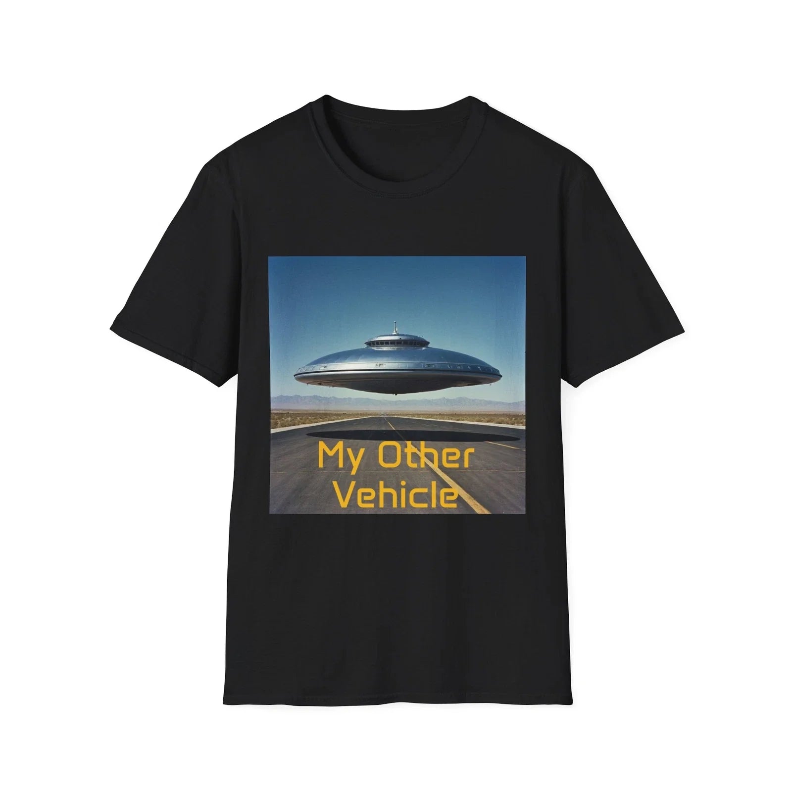 My Other Vehicle Hovering Flying Saucer Unisex Softstyle , UFO, Space Art Unisex , , , Long Sleeve Tee