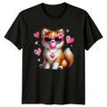 Cute Puppy Heart Sunglasses Bubble Gum Animals Puppy Mens Womens Unisex , , , Long Sleeve Tee