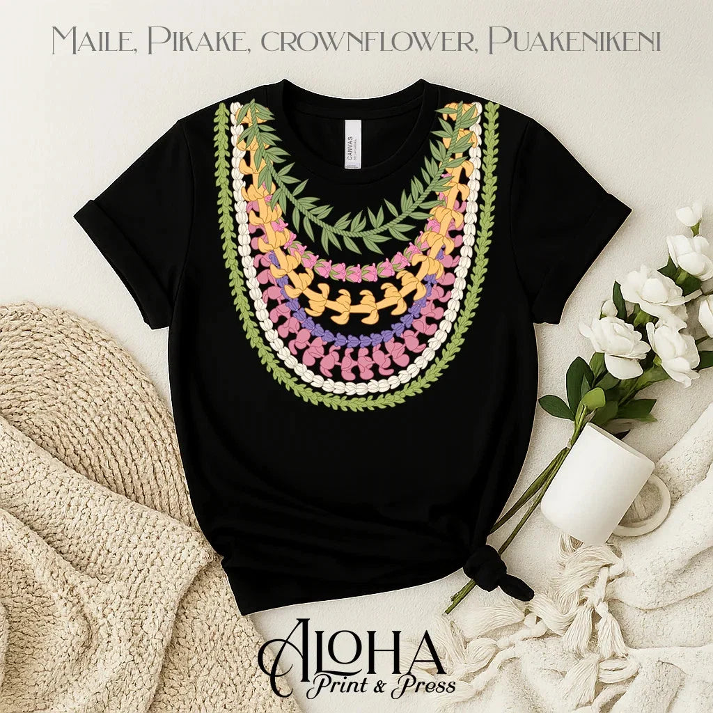 Multi-Strand Hawaiian Lei Style Unisex , , , Long Sleeve Tee