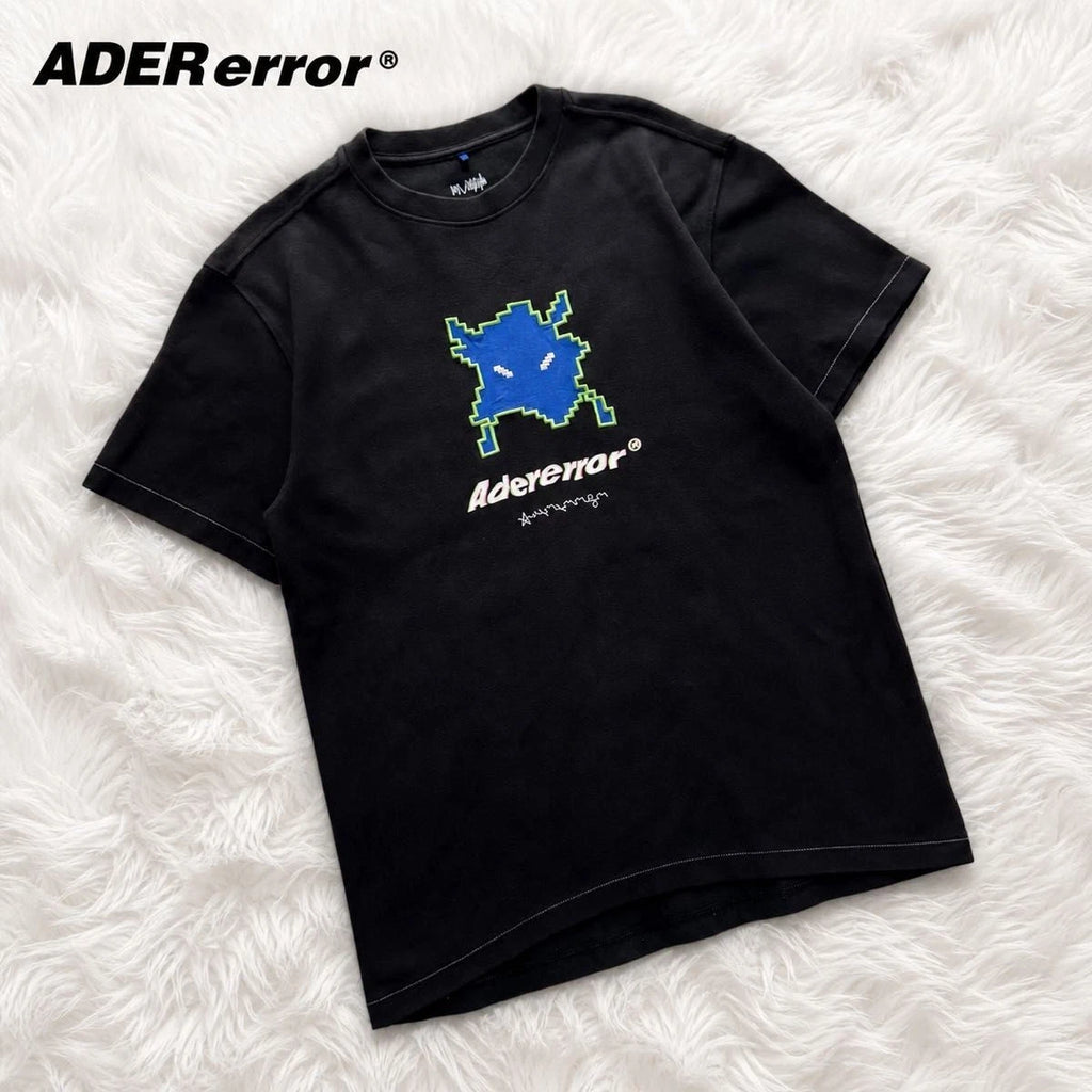 Ader Error Pixel Art Graphic T-Shirt Black