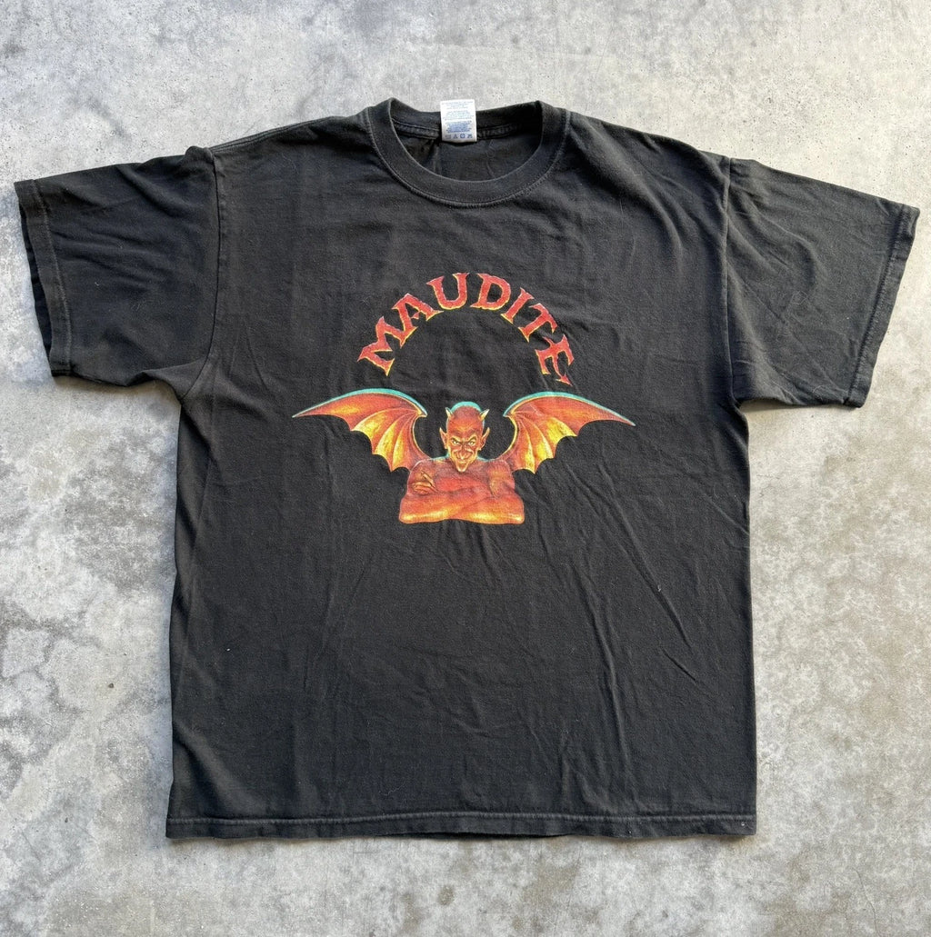 Vintage Maudite Devil T-Shirt Quebec Beer Made in Canada Large M&O Knits