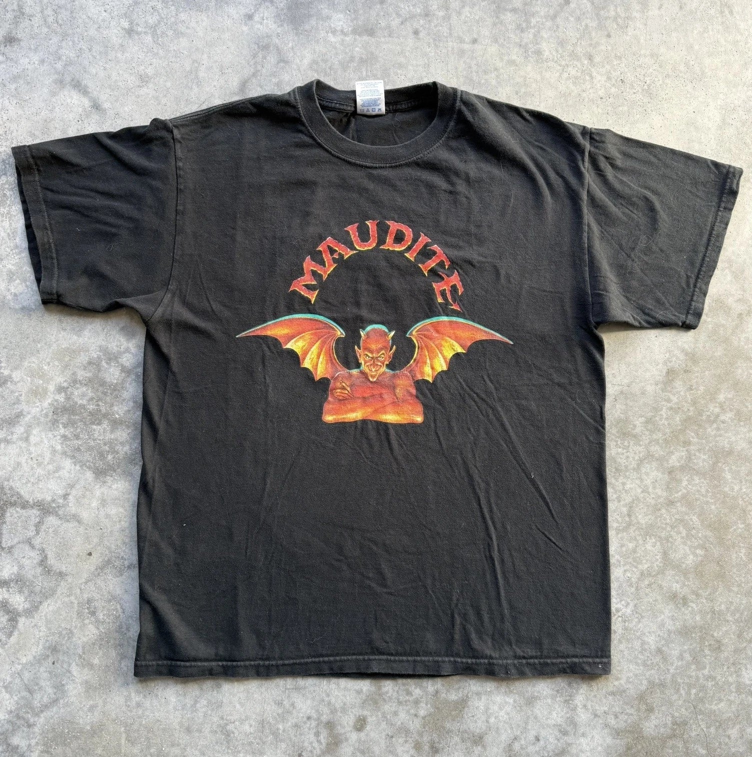 Vintage Maudite Devil T-Shirt Quebec Beer Made in Canada Large M&O Knits