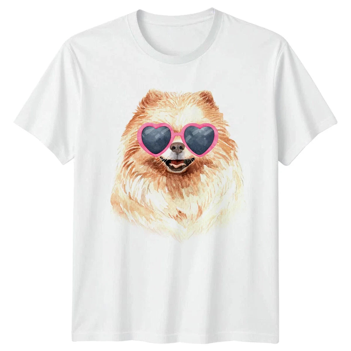 Pomeranian Dog Heart Sunglasses Mens Cute Pet Tee Unisex , , , Long Sleeve Tee