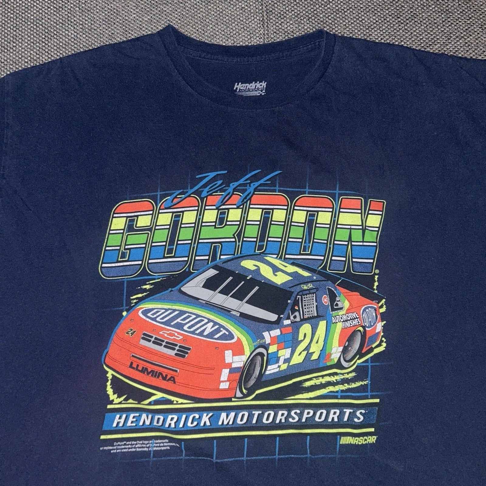 Jeff Gordon NASCAR DuPont Racing Team 24 Vintage Graphic T Shirt Men's 2XL Black Unisex , , , Long Sleeve Tee