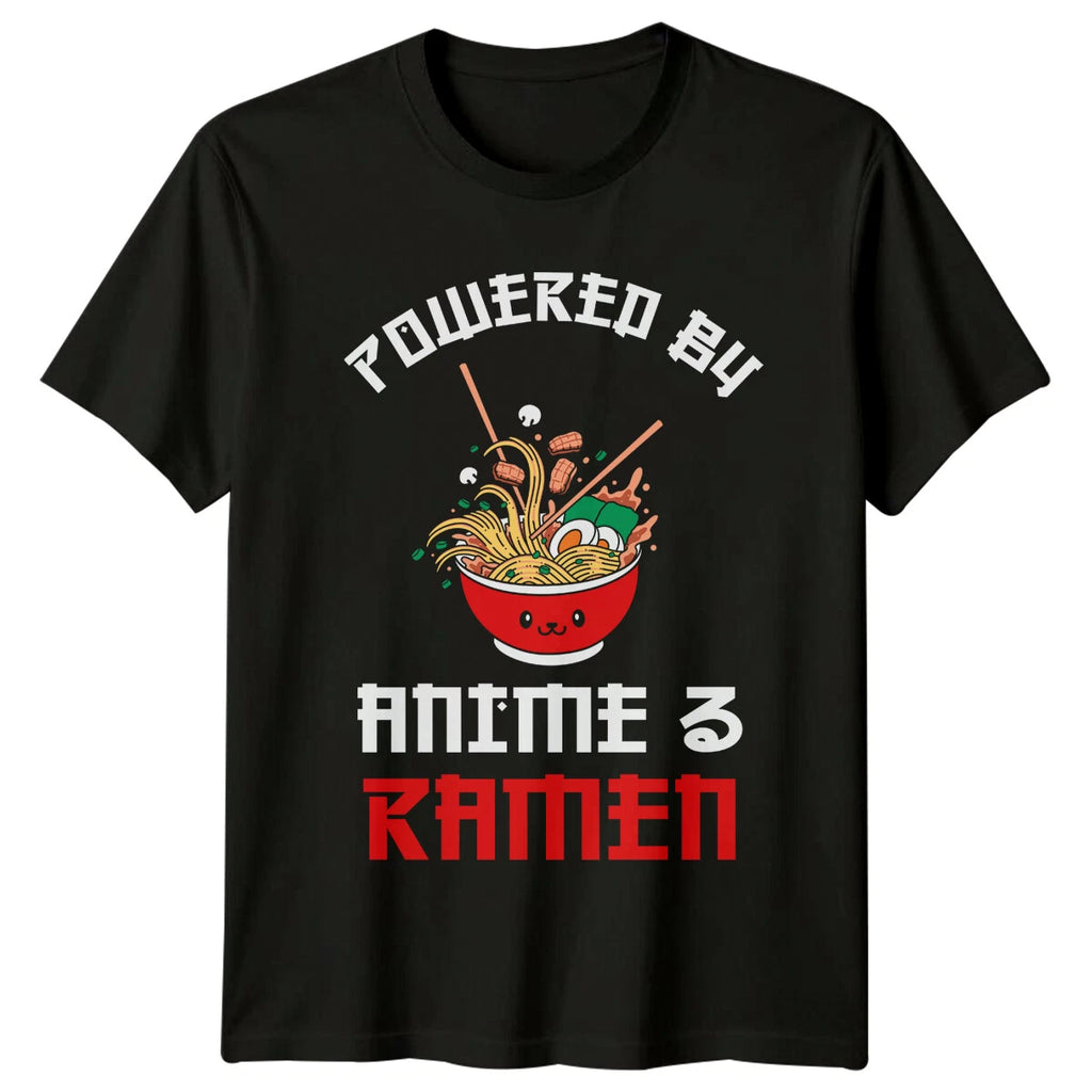 Powered By Anime Ramen Kawaii Bowl Japan Noodles T-Shirt