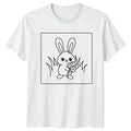 Cute Bunny Rabbit with Flowers Animal Mens Womens Tee Graphic Unisex , , , Long Sleeve Tee