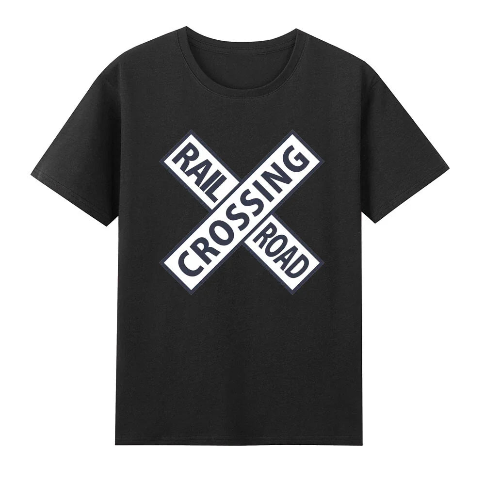 Railway Railroad Crossing Sign Train Worker Railfan Unisex , , , Long Sleeve Tee