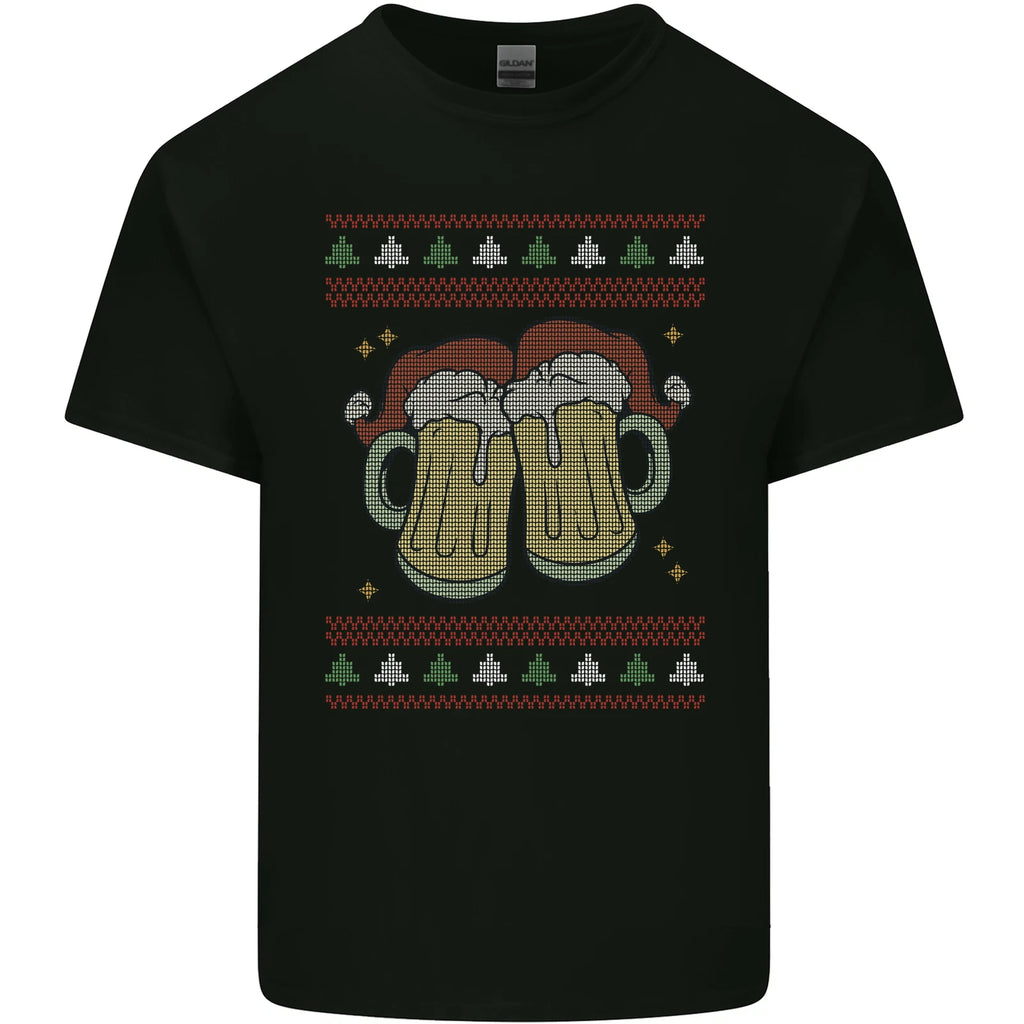 Christmas Beers Funny Xmas Alcohol Drunk Mens Light Cotton T-Shirt