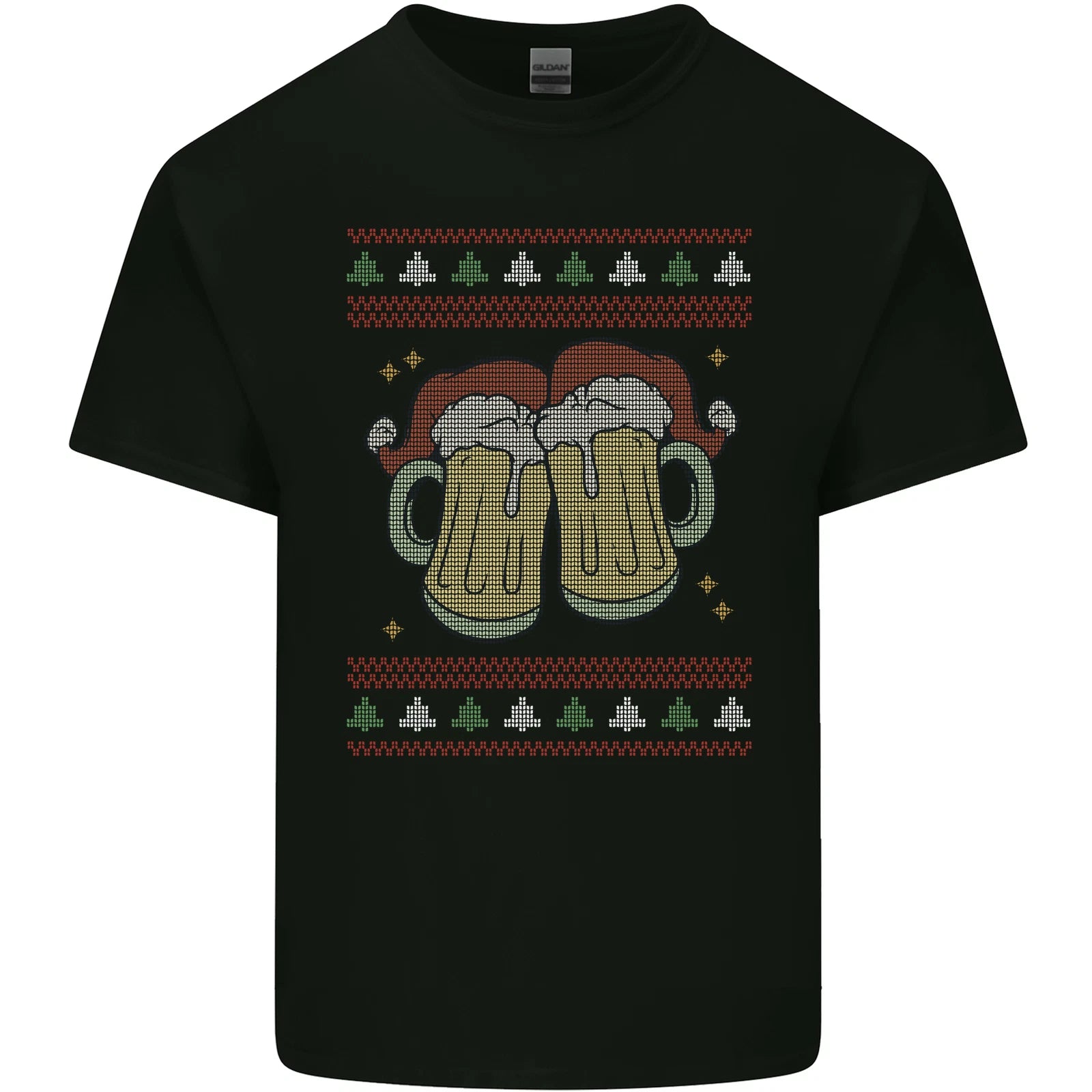 Christmas Beers Funny Xmas Alcohol Drunk Mens Light Cotton T-Shirt