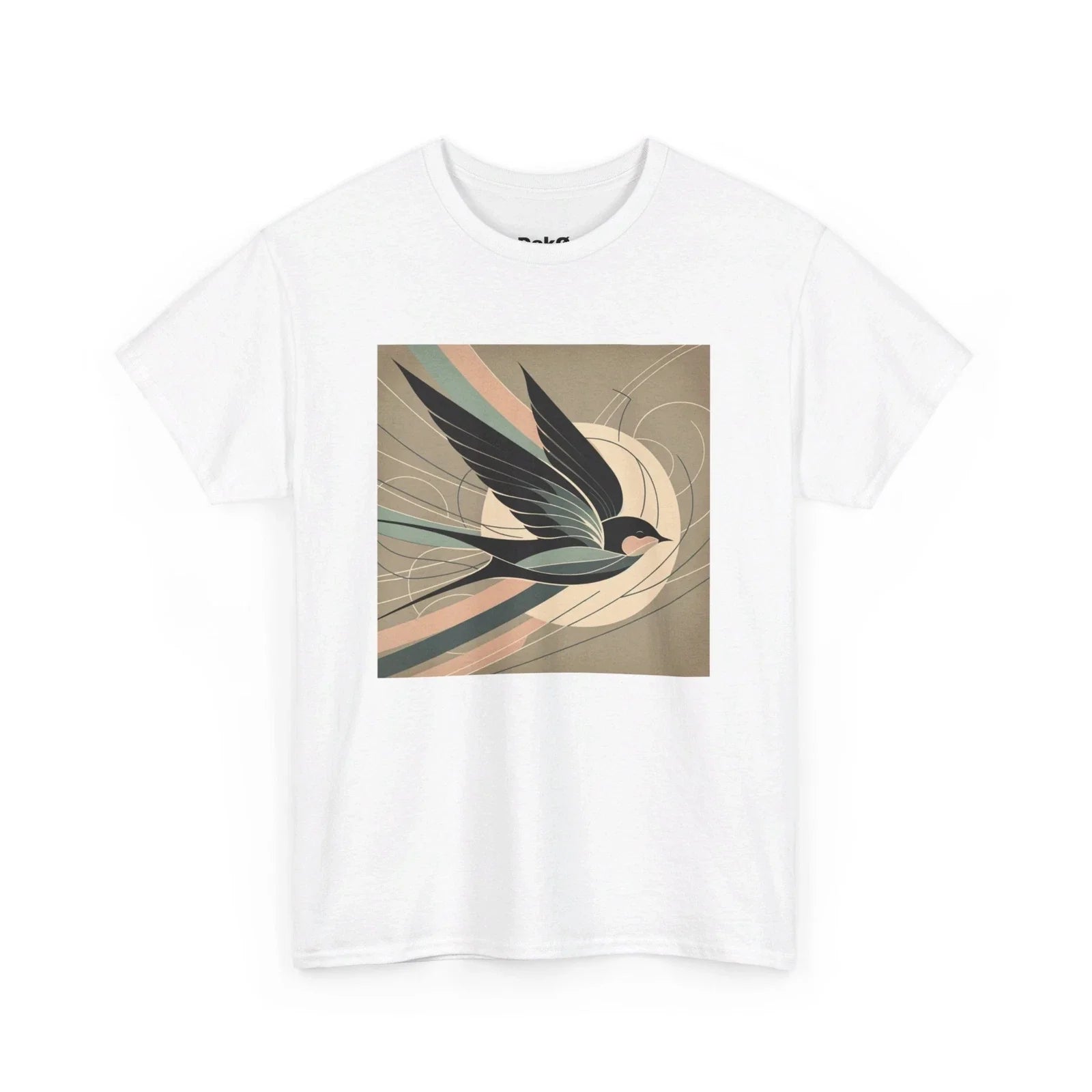 Unisex Adult T Shirt Minimalist Swallow Pastel Abstract Nature Bird Lover Artsy Unisex , , , Long Sleeve Tee