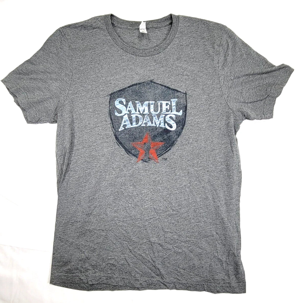 Samuel Adams Gray T Shirt Star Shield Logo Cotton Blend Men's Large