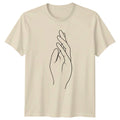Minimalist Hand Line Drawing Aesthetic Outline Art Minimalist Aesthetic Unisex , , , Long Sleeve Tee