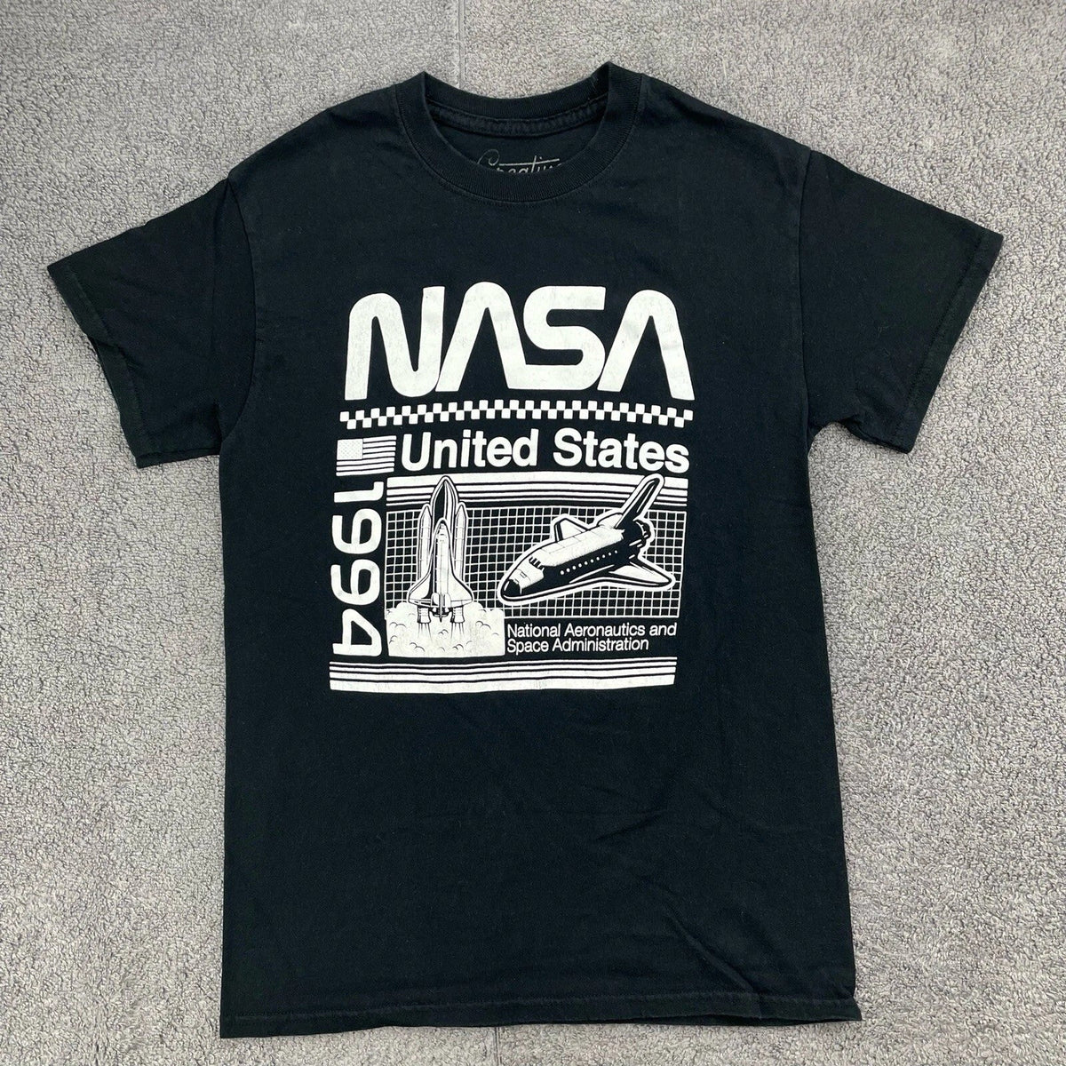 Mens NASA Small Black LOGO Space Technology Short Sleeve Creative Empire Unisex , , , Long Sleeve Tee