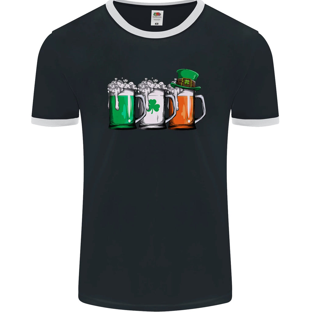 St Patricks Day Beer USA Irish Funny Mens Ringer T-Shirt FotL