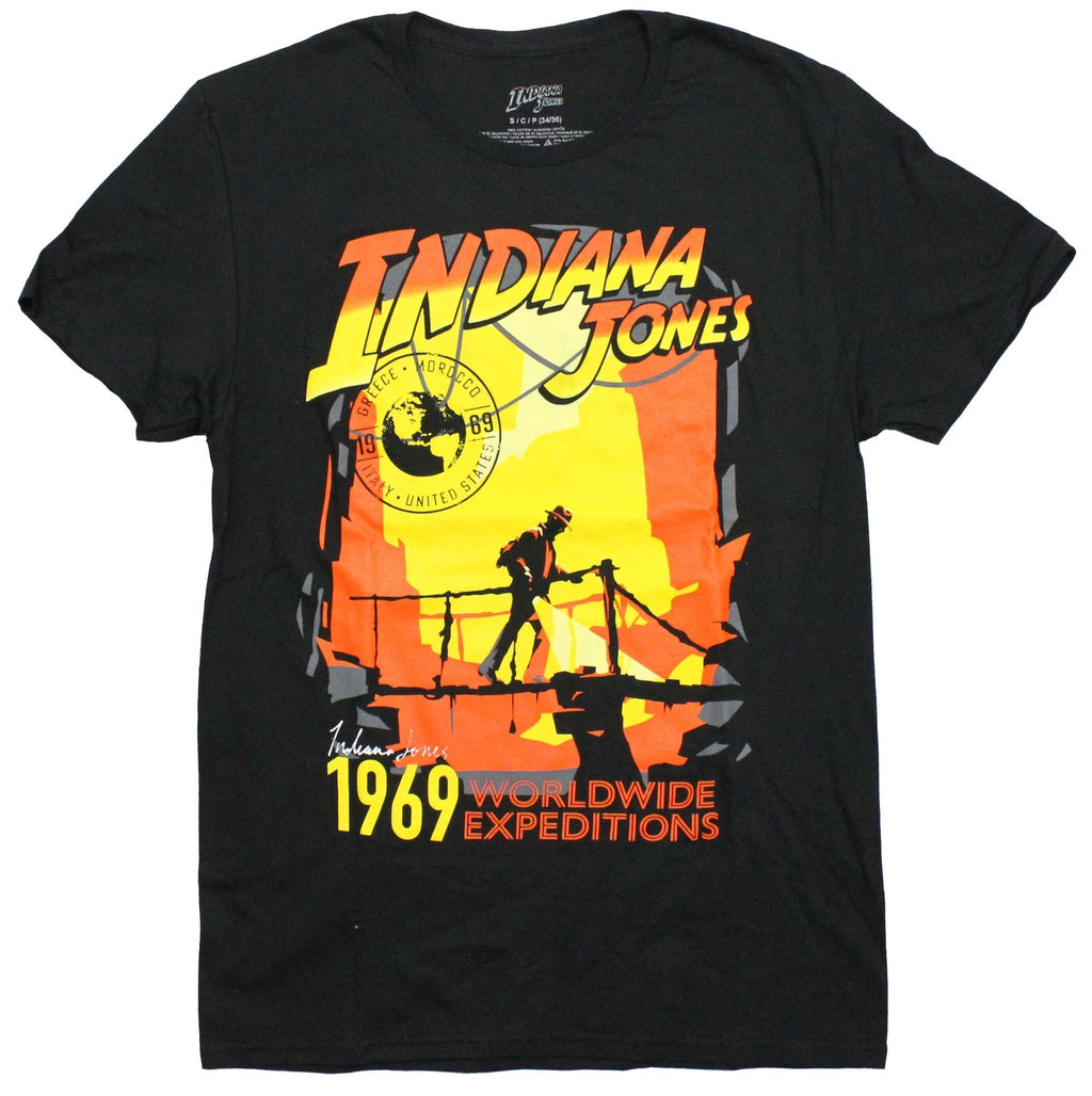 Indiana Jones New Adult T-Shirt -1969 WorldWide Expeditions