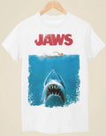 Jaws- Movie Poster Inspired Unisex White Unisex , , , Long Sleeve Tee