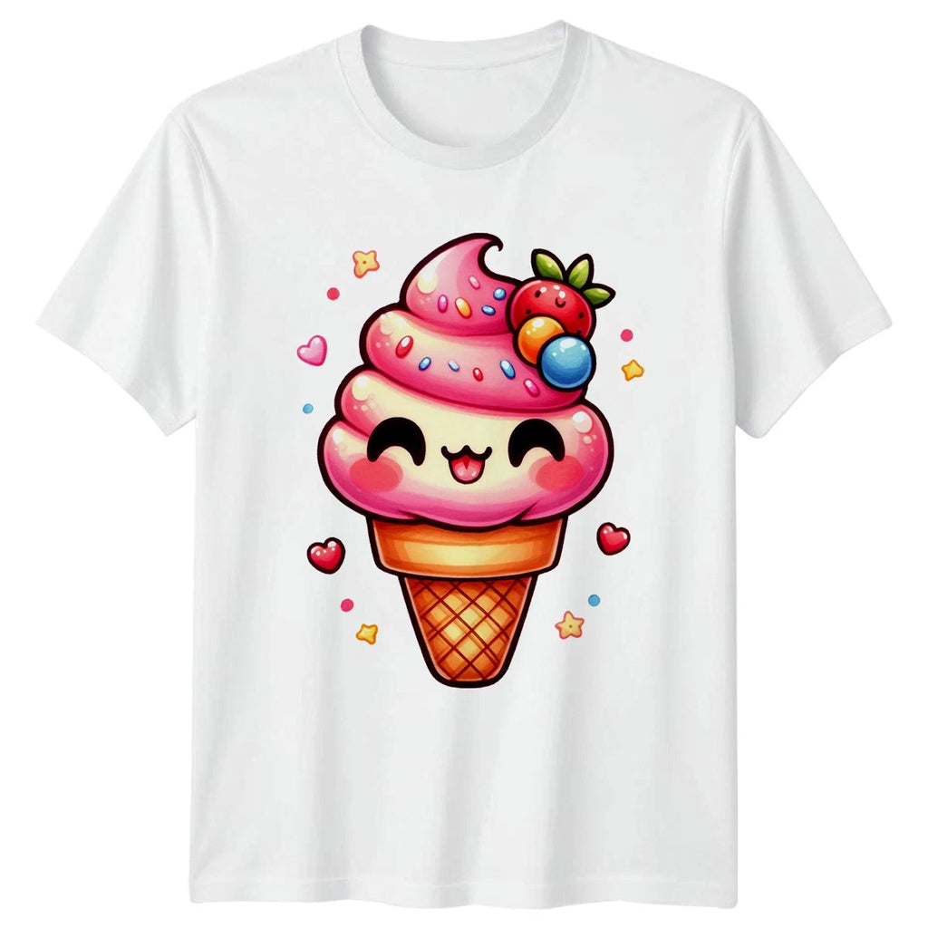 Cute Kawaii Ice Cream Cone T-Shirt Kawaii Food Dessert Sweet Treat
