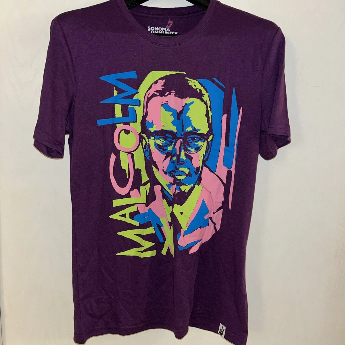 Adult Sonoma Community Black History Month Malcolm X Tee Art Shirt XS - See Desc Unisex , , , Long Sleeve Tee
