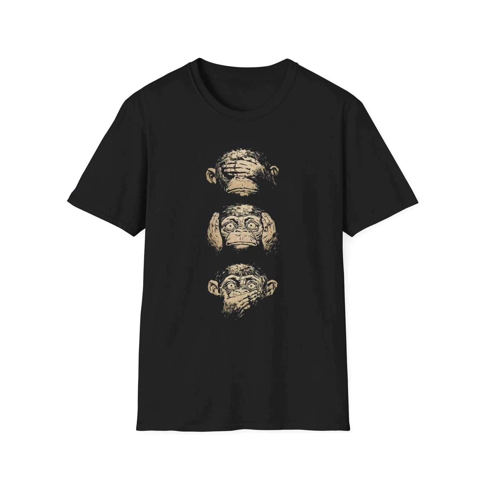 Monkey See No Evil Hear No Evil Speak No Evil Softstyle , Cute Monkey Tee Unisex , , , Long Sleeve Tee