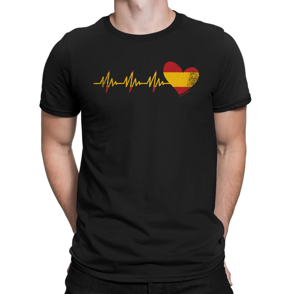 Mens Espana Heartbeat  T-Shirt Spanish Flag Spain World Cup 2026 Kit Jersey