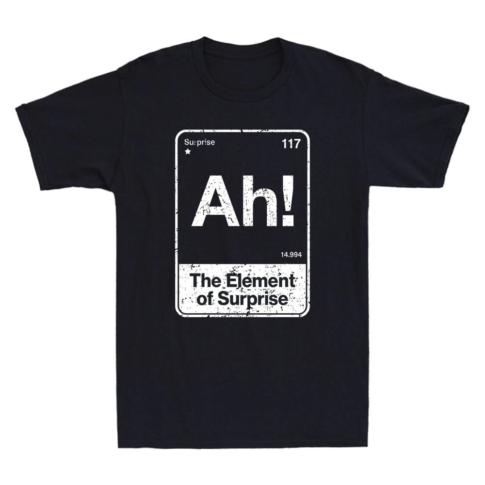 Ah The Element of Surprise Funny Saying Humor Quote Joke Vintage Men's T-Shirt