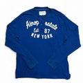 Vintage Y2K Men's Aeropostale Blue Henley Shirt Size XL Long Sleeve Pullover Unisex , , , Long Sleeve Tee