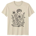 Floral Aesthetic Line Art Womens Floral Line Art Birthday Gift For Her Unisex , , , Long Sleeve Tee