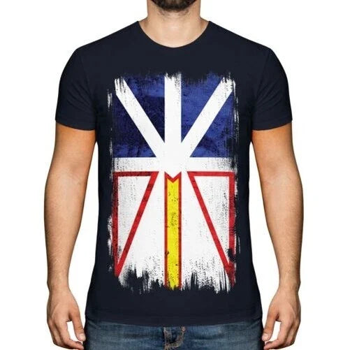 NEWFOUNDLAND AND LABRADOR GRUNGE FLAG MENS TEE TOP GIFT SHIRT CLOTHING Unisex , , , Long Sleeve Tee