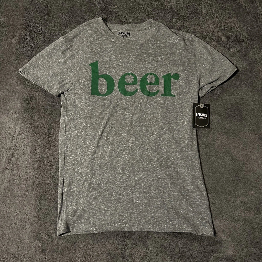 Irish Beer T-Shirt Gray Small S