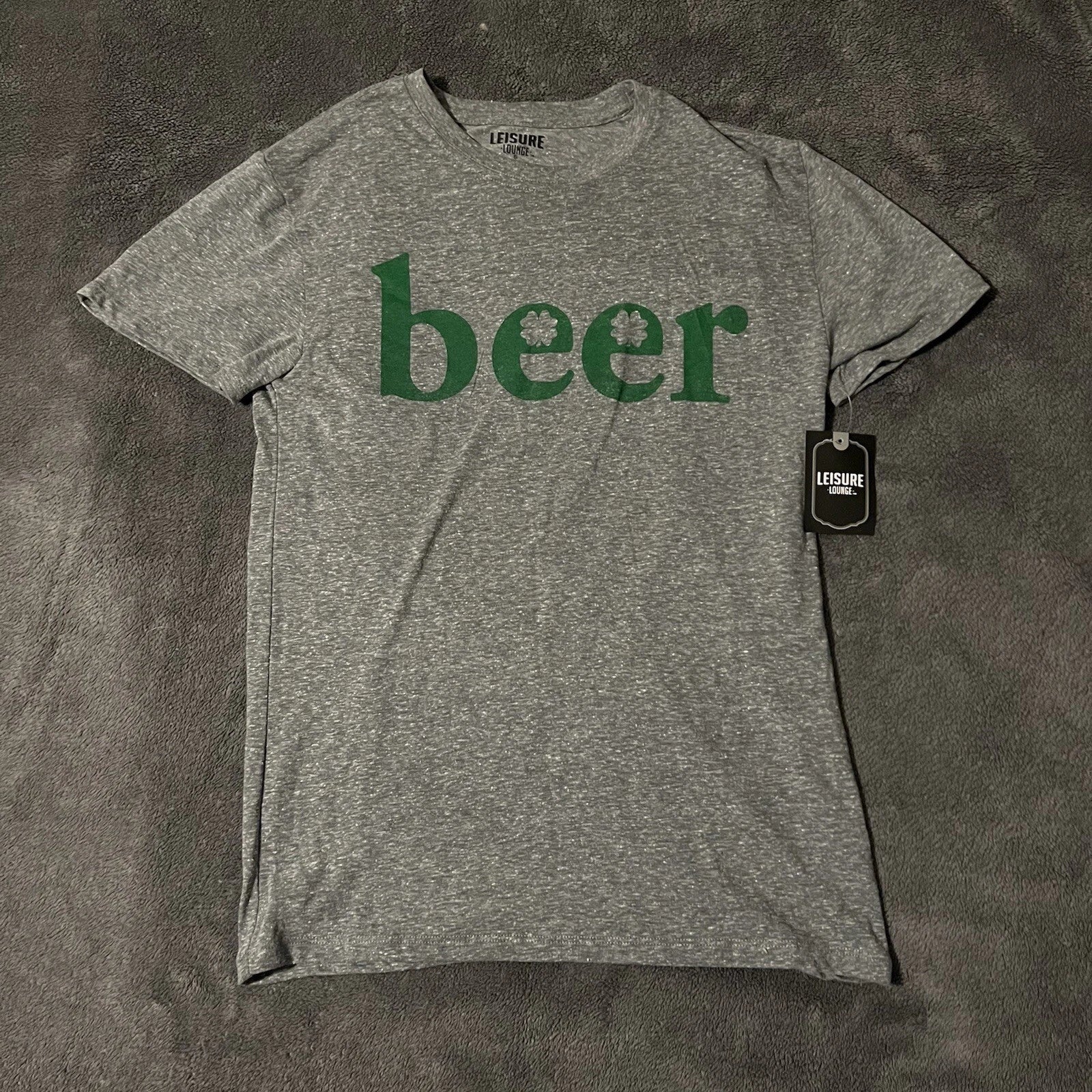 Irish Beer T-Shirt Gray Small S