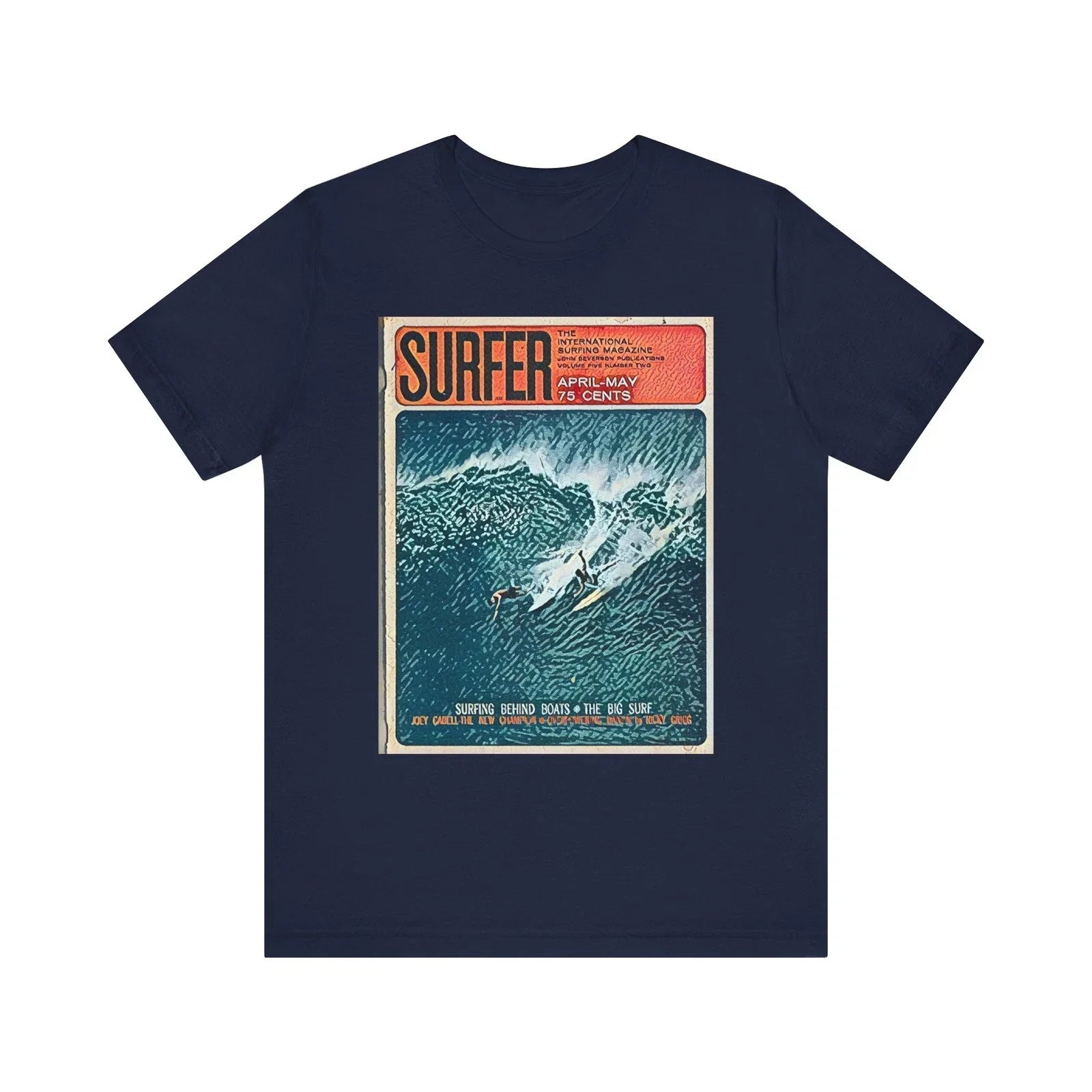 Surfer Mag Retro Art Short Sleeve Tee Shirt Graphic Print Crewneck Unisex Gift Unisex , , , Long Sleeve Tee