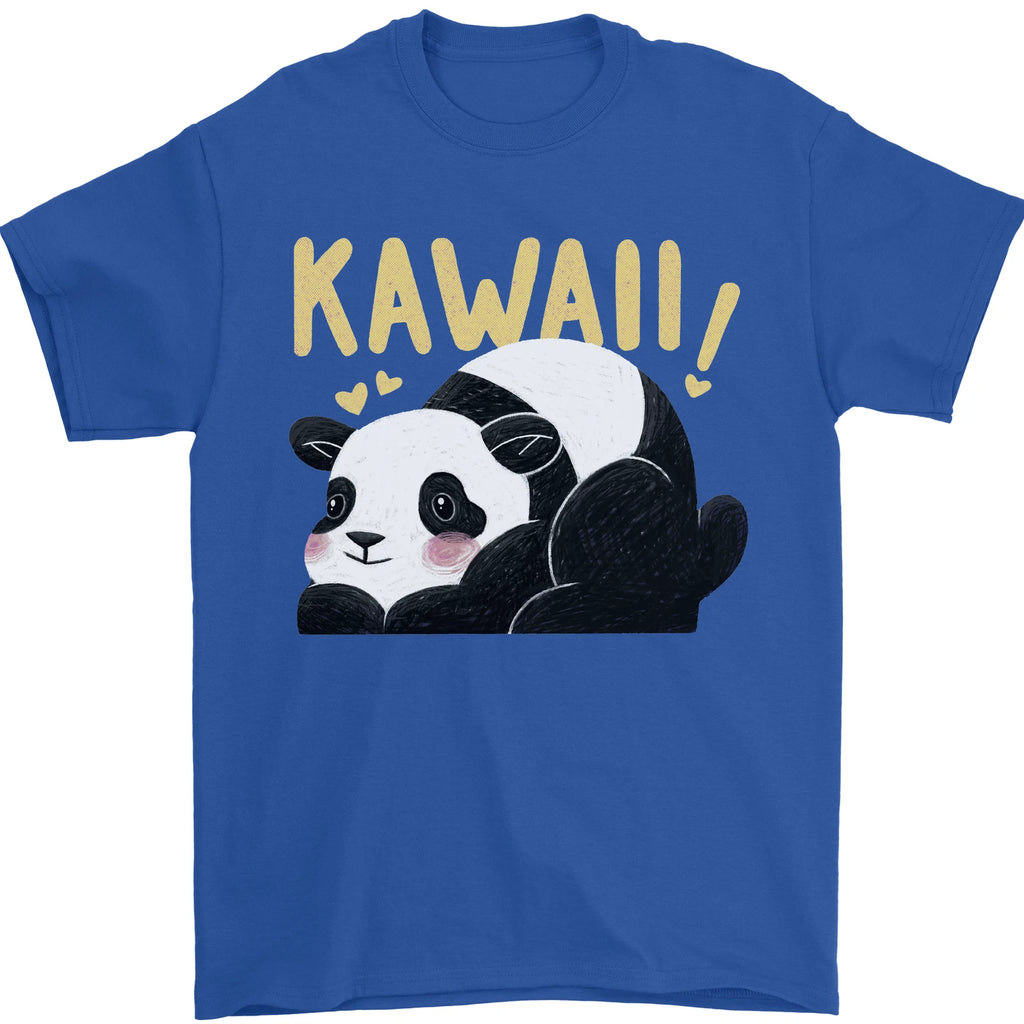 Kawaii Panda Bear Cute Mens T-Shirt 100% Cotton