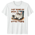 Funny Cat Doing Silly Little Tasks , Cute Cat Lover Tee Unisex , , , Long Sleeve Tee