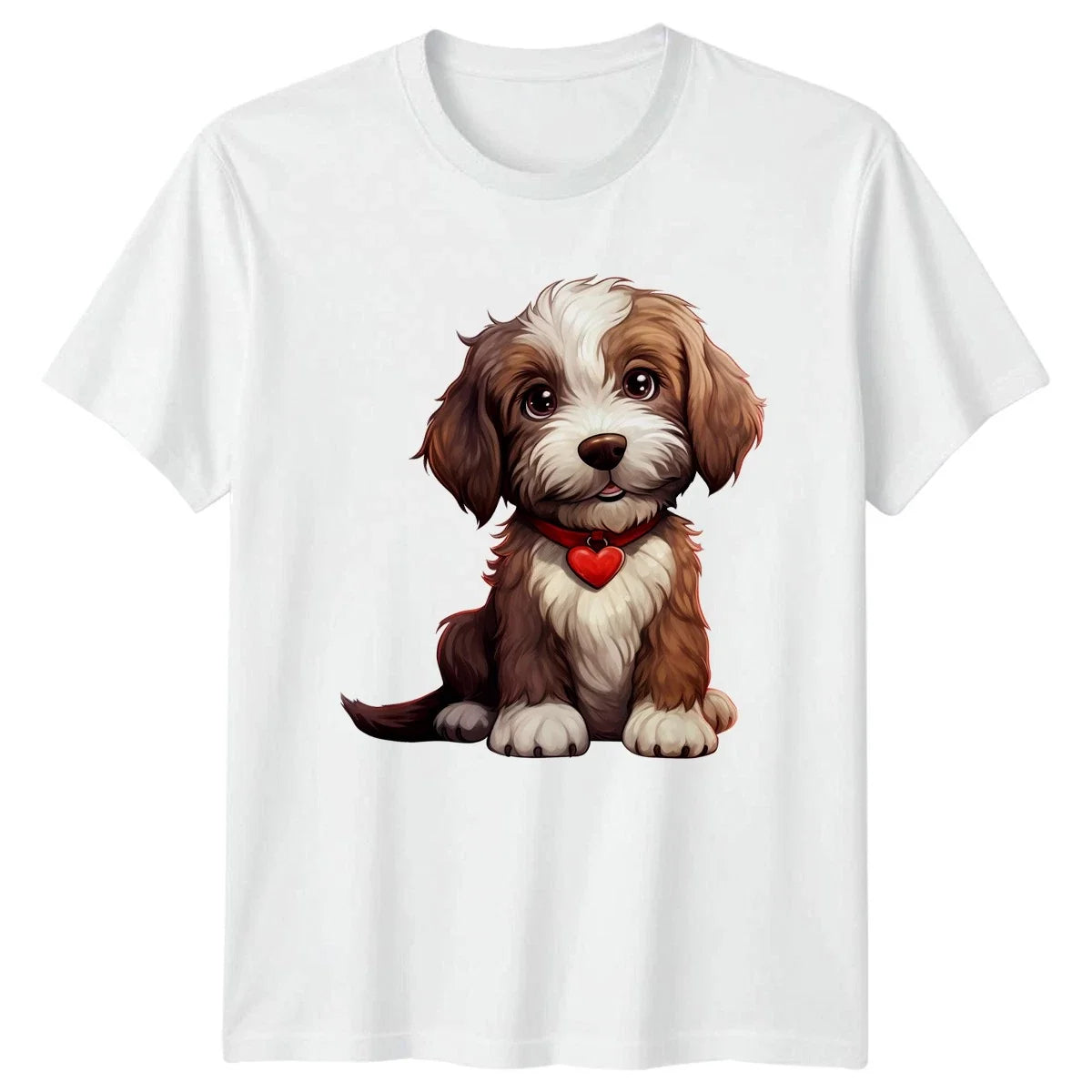 Cute Puppy Dog Heart Collar Animals Dogs Mens Womens Graphic Tee Unisex , , , Long Sleeve Tee