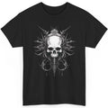 Gothic Skull T Shirt Biomech Dagger Graphic Tee Occult Skeleton Dark Aesthetic Unisex , , , Long Sleeve Tee