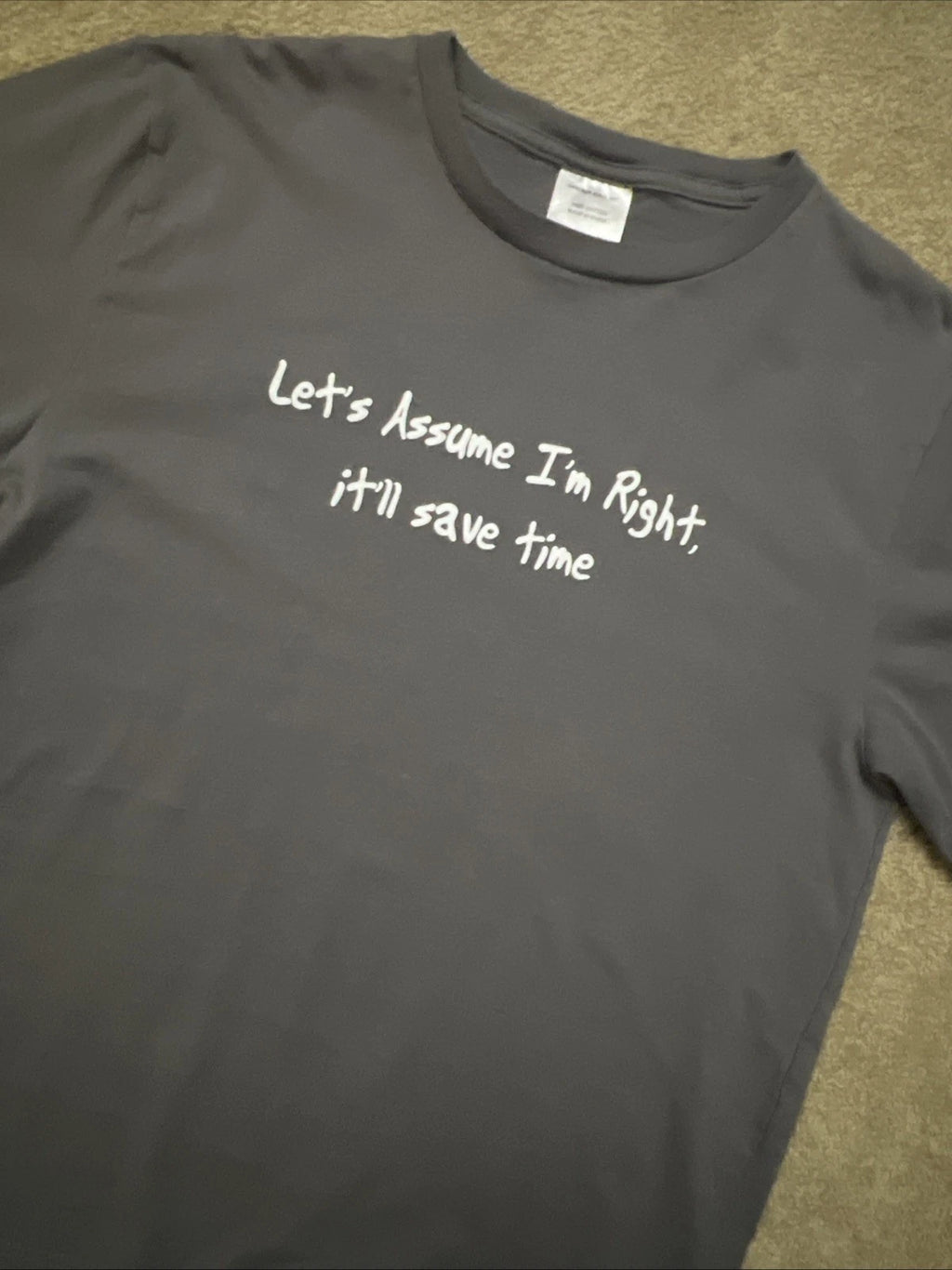 Let's assume I'm Right It'll Save Time Unisex Funny Sarcastic Gift  TShirt LG EC