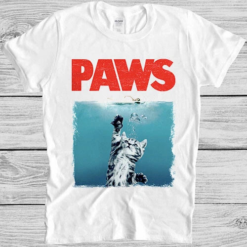 Paws Jaws Cat Fun Pet Lover Best Funshirt Funny Kitten Gift Tee T Shirt M930