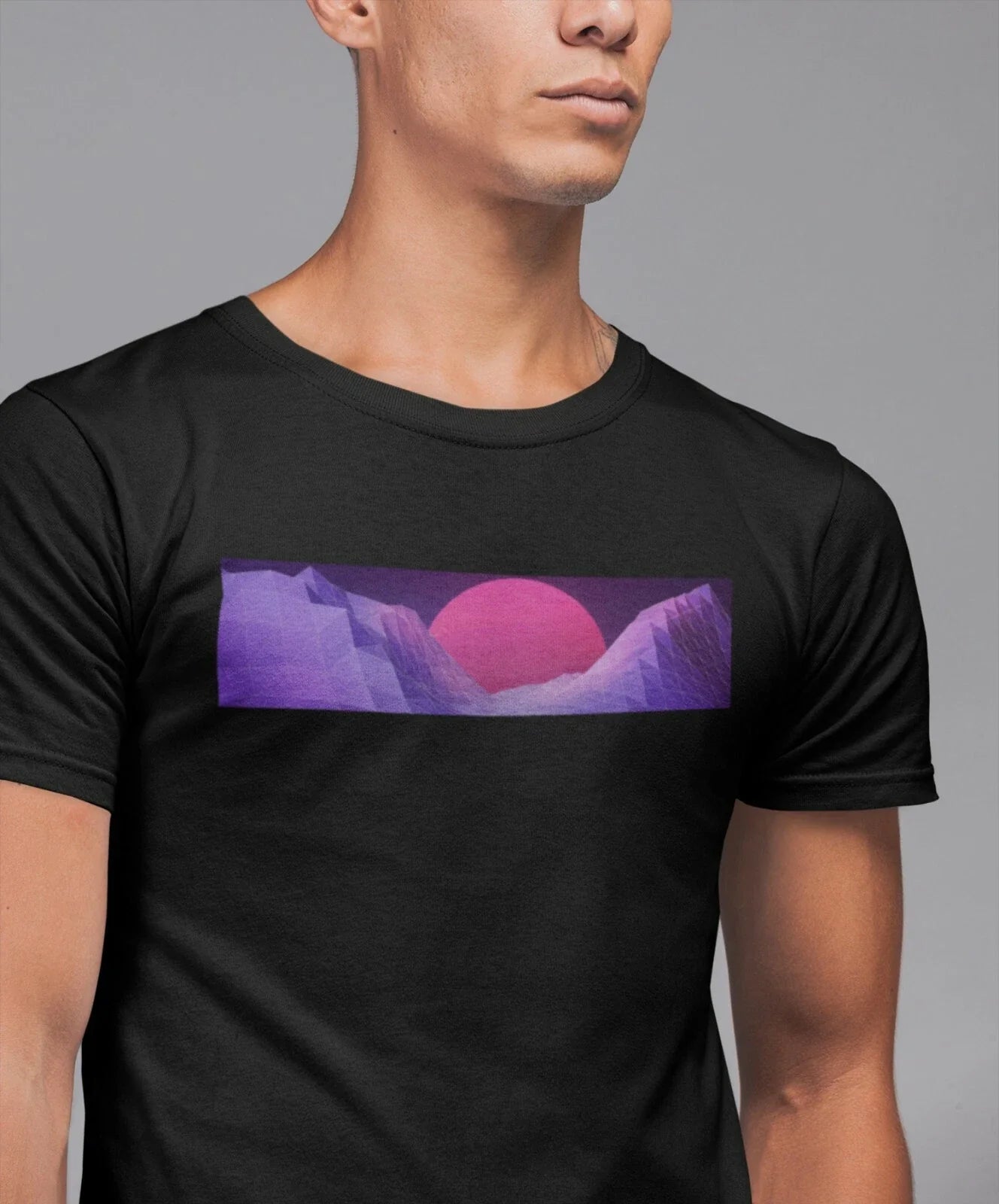 Planet Digital Logo Vaporwave Aesthetics Black Cotton Men's Top Tee Unisex , , , Long Sleeve Tee