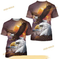 American Flag And Eagle Printed Creative 3D Shirt For Men Unisex , , , Long Sleeve Tee