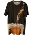 SA-SHINE SIZE LARGE ALL OVER PRINT BEER POURING IN GLASS POLYESTER T-SHIRT