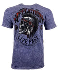 AFFLICTION Men's AC IROQUOIS Slate/Navy Lava Wash Biker MMA S-3XL Unisex , , , Long Sleeve Tee