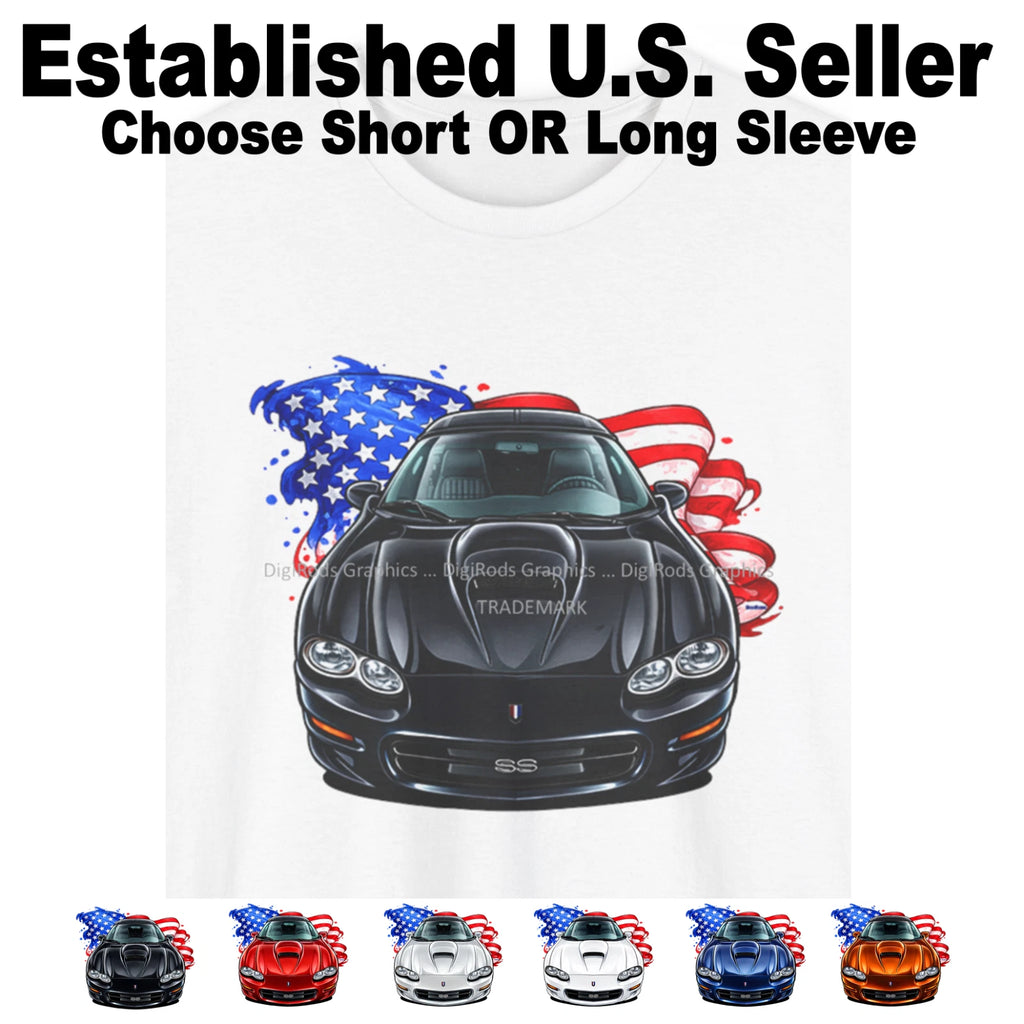 DigiRods Chevy Camaro SS 4th Generation American Muscle Cartoon Car T Shirt