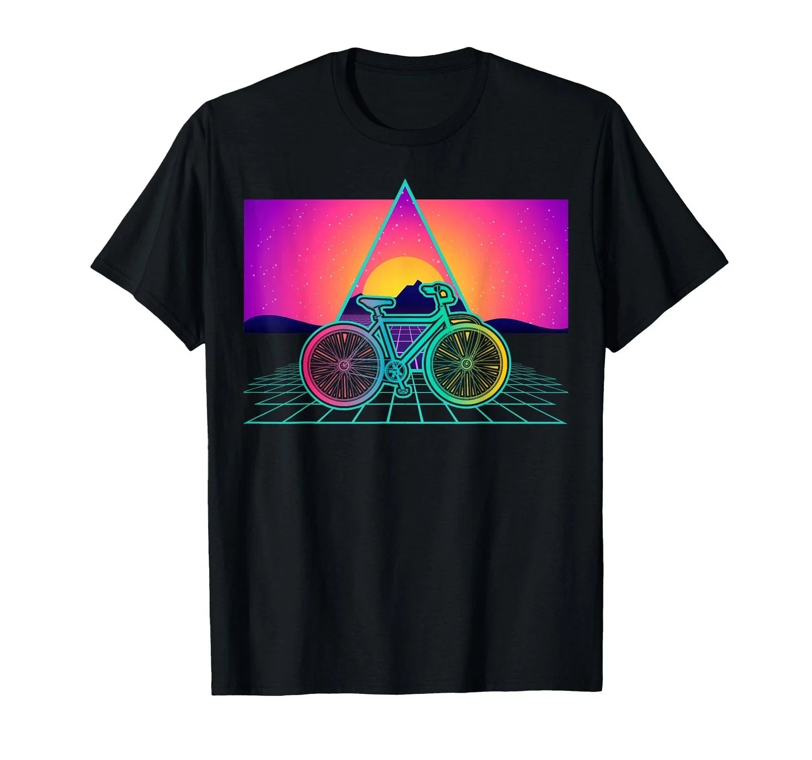 Aesthetic Vaporwave Cyclist Biker Bicycle Biking Cycling Tee Unisex , , , Long Sleeve Tee