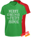 Merry Christmas Ya Filthy Animal T-SHIRT 90's Movie Quote XMAS Eve Funny Pun TEE